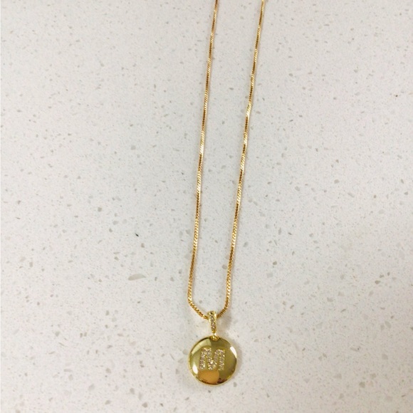 Very nice initials M necklace pendant surrounded with fashion - Picture 7 of 8